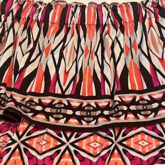 Chico’s Graphic Pattern‎ Off the Shoulder Long Sleeves Top Size Medium - Picture 8 of 14